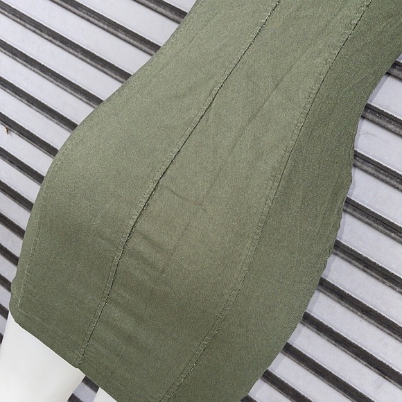 Fashion Nova Rollin With My Friends Twill Mini Olive Dress Size L - Picture 10 of 14